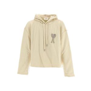 아미 빅 하트 로고 자수 후드 샴페인 아이보리 USW221-PA0018-268