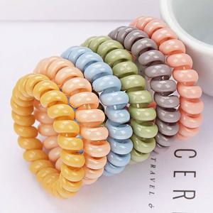 비비드 컬러 스프링 머리끈 7종 X3개 전화선 머리끈