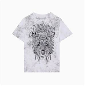 [버커루] 싱글 빈티지 스컬아플리케 반팔 티셔츠(B252TS392P)