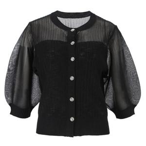 [아이잗컬렉션]시어 볼륨 소매 가디건 (CR5E1CD631)