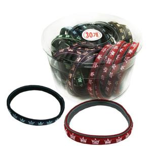 30P 납작고무줄 왕관 코사지 헤어밴드 고무줄 헤어끈