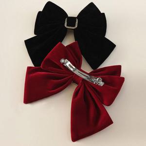 스퀘어큐빅 벨벳 리본 자동핀 ELH092 자동핀 헤어핀