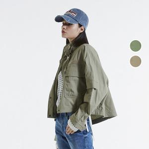 [버커루]여성 피그먼트 숏 야상 점퍼 자켓 B241JP520P