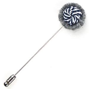 회오리 플라워 부토니에 브로치 코사지_그레이