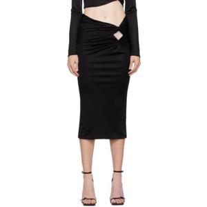 베르사체 스커트 블랙 두아 리파 미디 스커트 232404F092002