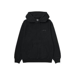 스투시 스무스 스탁 피그먼트 다이드 후드 블랙 로고 블랙 2 1925021T