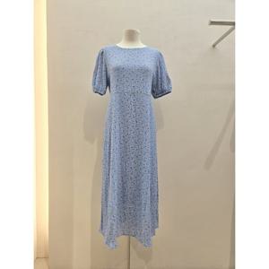 [숲]허리끈 플라워 패턴 롱 원피스 (SB5OP36)