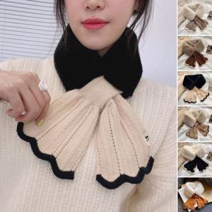 심플 머메이드 크로스 퍼 머플러 목도리 여성 겨울