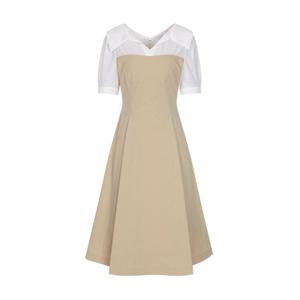 [올리브데올리브]셔츠 레이어드 반팔 원피스 OW5MO459