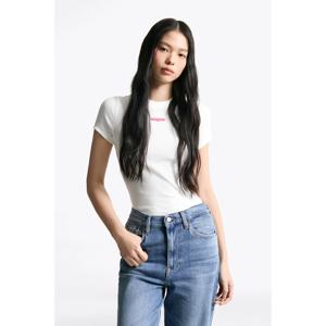 타미데님 여성 슬림 라벨 티셔츠 T32F6TTO10TWT1