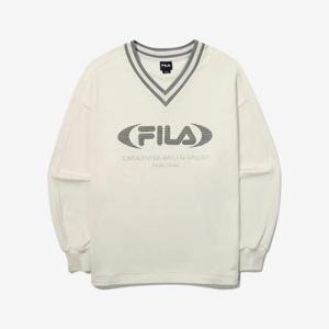 [FILA] [휠라] TAG가 89,000원 브이넥 로고 맨투맨(FS2POG3151F_SWH) (FS2POG3151F_SWH)