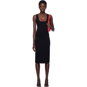 토템 원피스 블랙 쇼트 탱크 미디 드레스 252771F052006