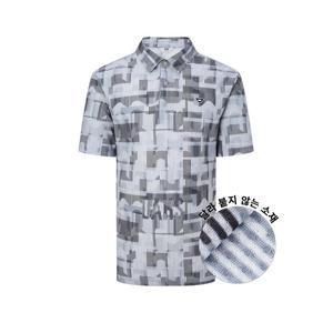 [닥스] 25SS 남성 구김방지냉감 로고패턴반팔티 DGTS5B531G2