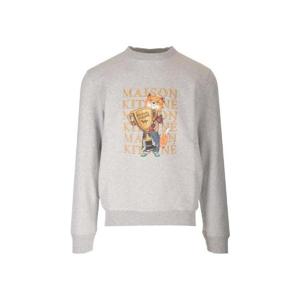 메종 키츠네 폭스 챔피온 레귤러 스웨트셔츠 라이트 그레이 멜란지 LM00311KM0001-H120