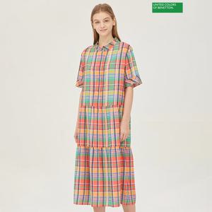 베네통 체크 원피스 BAOPE1431