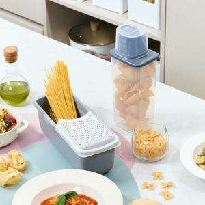 [이지앤프리][GS특가]누들쉐프 파스타 만능 쿠커 1P 보관통 1P 세트 전자레인지 찜기 야채세척