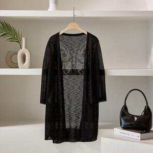 [한정수량] [니트홀릭] 버터플라이 매쉬 소매 롱 니트 가디건_PK2507CD602B