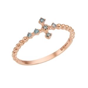 [로이드] 블루 다이아 십자가 14K 반지 LRF21185D