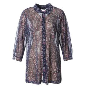 [모라도]줄매쉬블라우스 ROM7BL460