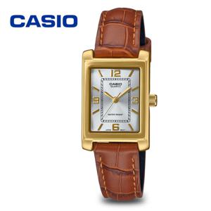 [정품] 카시오 토노 스퀘어 LTP-1234GLL-7A 골드 여성 가죽시계