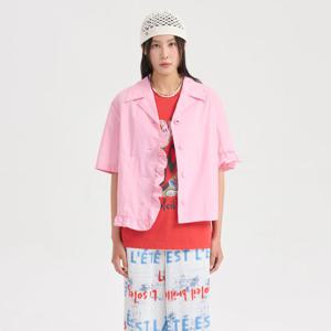 [럭키슈에뜨]프릴포인트 반팔셔츠 블라우스 (LQSAM25100)