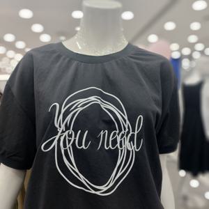 [아니베에프]A56WBL740 라운드넥  자수포인트  티셔츠_GN