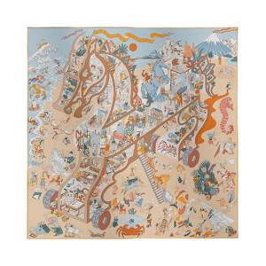 에르메스 아카데미아 히피카 스카프 90   블루 글레이셔 사블르 부똥 도르 H004281S02