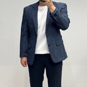 [바쏘옴므]25SS 쿨맥스 슬림핏 네이비 매직홀 콤비자켓 WZ2JS60