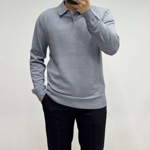 [바쏘옴므]남성 기본핏 블루 긴팔카라티 WSZ1WT25A BU