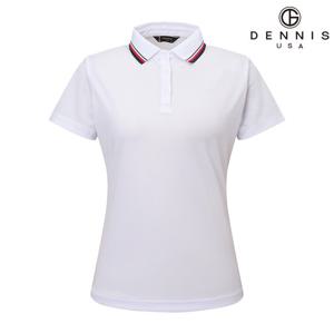 [데니스골프] 여성 X마이플로우 클래식 세미 PK카라 반팔티셔츠 화이트_RAQMLTS061