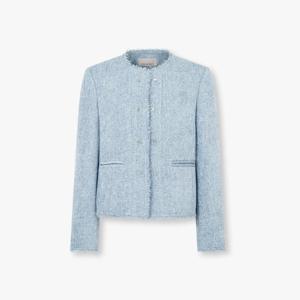 [보브]프린지 트림 스터드 버튼 트위드 자켓 7155310005