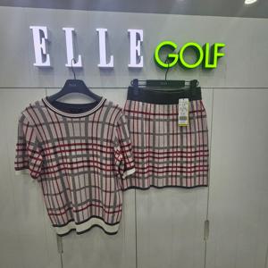 [엘르골프]여성 간절기 체크 니트 스커트6K64941_DJ