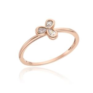 [로이드] 럭키플라워 화이트 클로버 14K 반지 LRS22054G