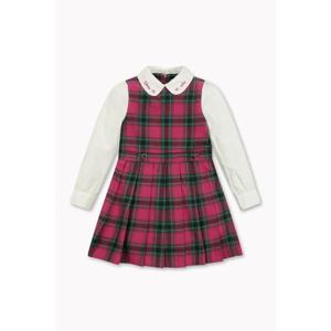 [베네통키즈]레이어드 체크 원피스 QAOP08541