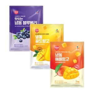 CJ프레시웨이 이츠웰 냉동블루베리1Kg+애플망고1Kg+골드망고1kg