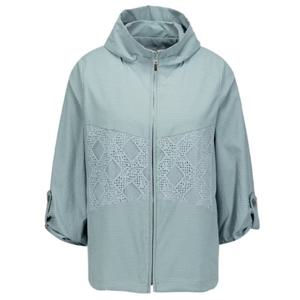 [벨리시앙]후드카라 레이스배색 집업점퍼 JP4203