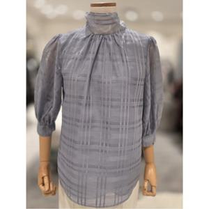 모조 모조에스핀 시스루 5부 볼륨소매 리본 블라우스 (J253XSC007)