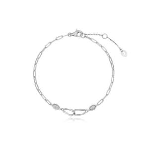 [티르리르] 웨이블렛 포인트 화이트실버 팔찌 TBESVW08040-1M
