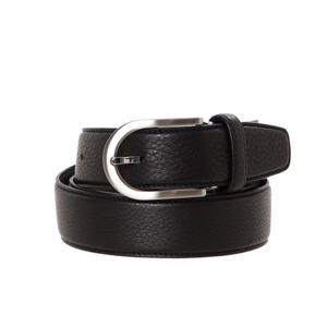 [에스티듀퐁(셔츠)]블랙 타원형 버클 비조 벨트 TE5FMBTBA111TBK