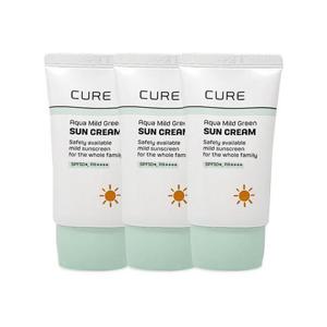 김정문알로에 큐어 아쿠아 마일드 그린 선크림 40ml(SPF50+) 3개 Ss