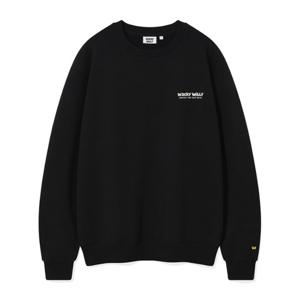 [와키윌리]와키윌리 백 프린팅 레터링 맨투맨 블랙 WA2503CR12BK