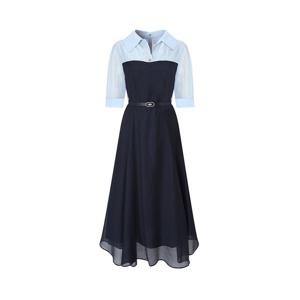 [지고트]셔츠 배색 플레어 원피스 JR8E0OP133