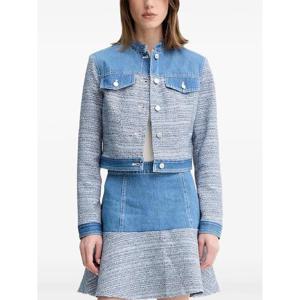 26 SS 게스 데님 패널 트위드 재킷 W5GL23WH610 TP441976677