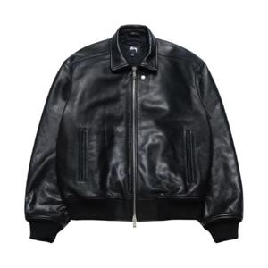 스투시 레더 플라이트 자켓 블랙 115821
