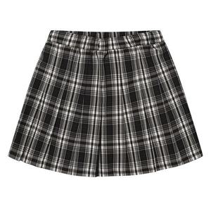 [에꼴리에]MARIO여아 밴딩 체크 패턴 플리츠 스커트 23A5851_BK