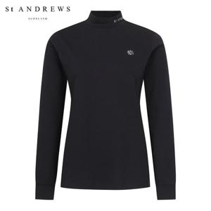 [세인트앤드류스] 여성 글로시 별 심볼 모크넥 티셔츠 821E3TSA21_BK