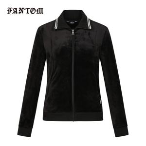 [팬텀] 여성 본딩 벨로아 집업 긴팔 티셔츠