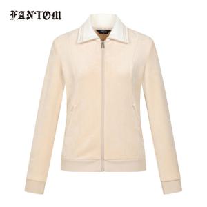 [팬텀] 여성 본딩 벨로아 집업 긴팔 티셔츠