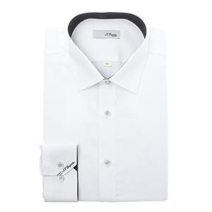 [듀퐁셔츠] 남성 일반핏 삼색자수 긴팔 와이셔츠 (SE4FM11LS104SWH)