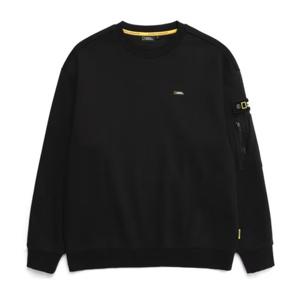 [내셔널지오그래픽 (행사)]이스누 소매 포켓 세미 오버핏 풀기모 맨투맨 N234USW010